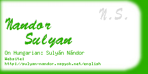 nandor sulyan business card